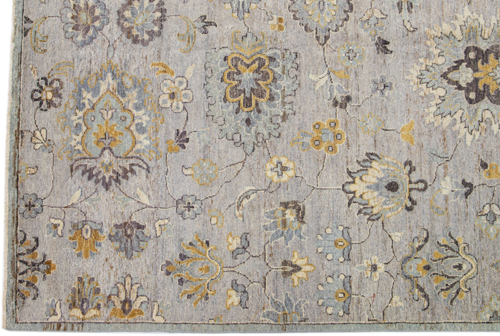 Modern Tabriz Wool Rug 9 X 12