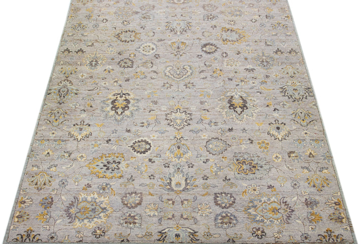 Modern Indian Artisan Wool Rug 9 X 12