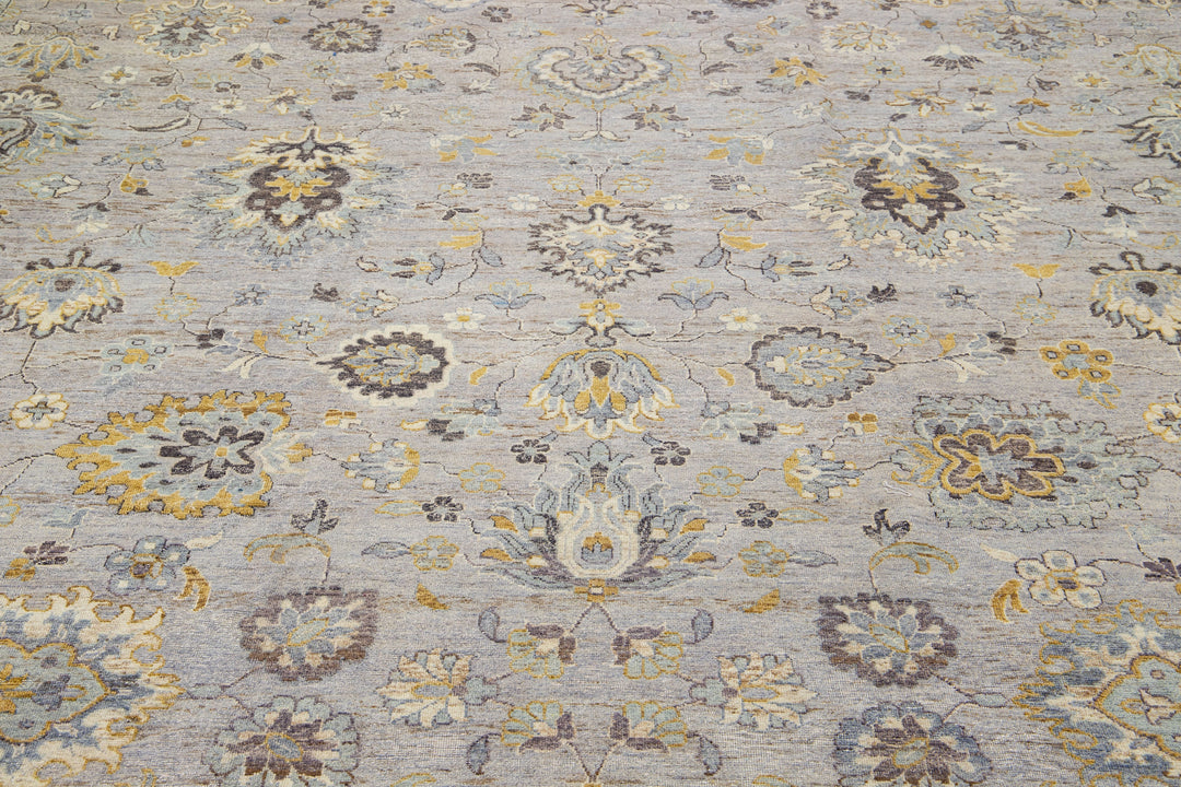 Modern Indian Artisan Wool Rug 9 X 12