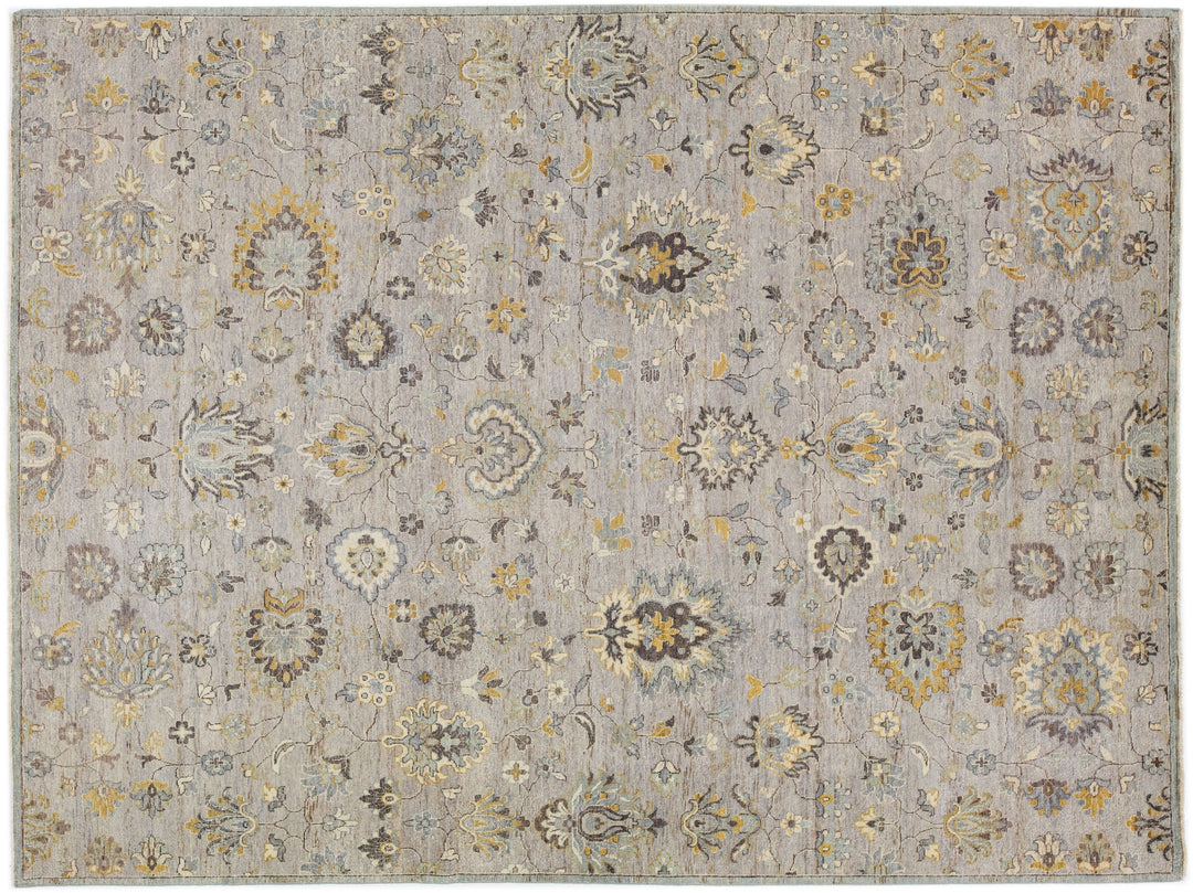 Modern Indian Artisan Wool Rug 9 X 12