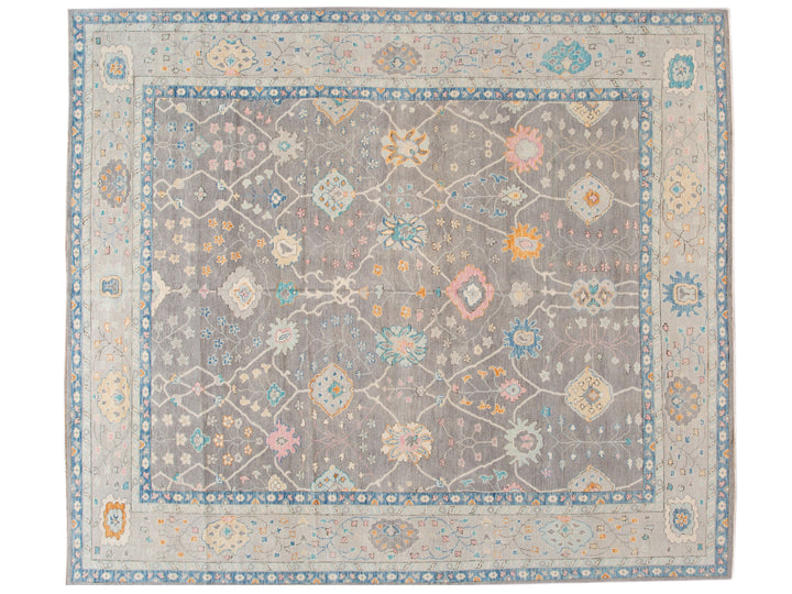 Modern Oushak Wool Rug 13 X 15
