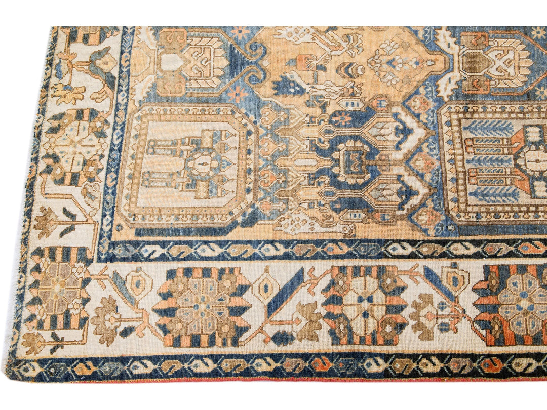 Antique Bakhtiari Wool Rug 7 x 13