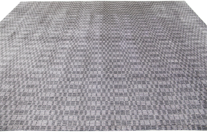 Modern Wool and Silk Rug 9 X 12