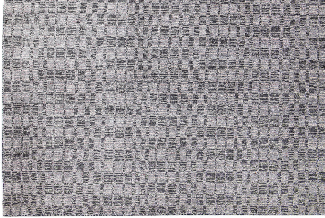 Modern Wool and Silk Rug 9 X 12