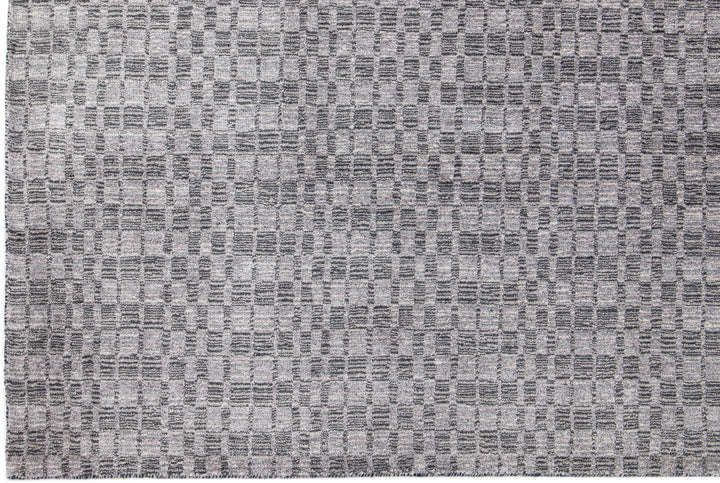 Modern Wool and Silk Rug 9 X 12