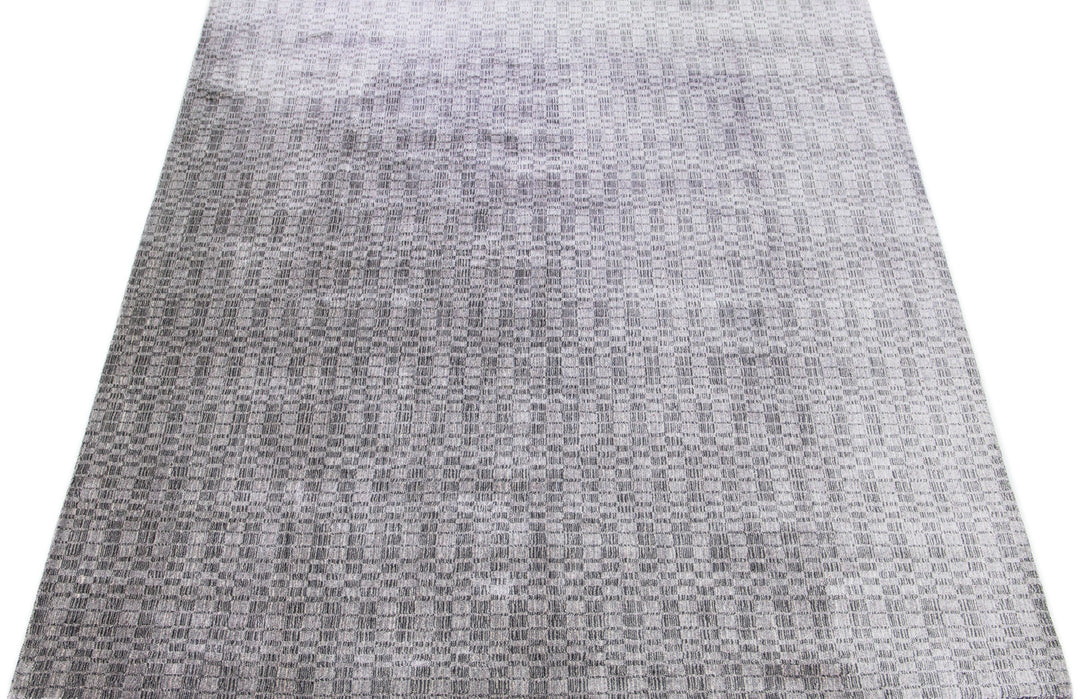 Modern Wool and Silk Rug 9 X 12