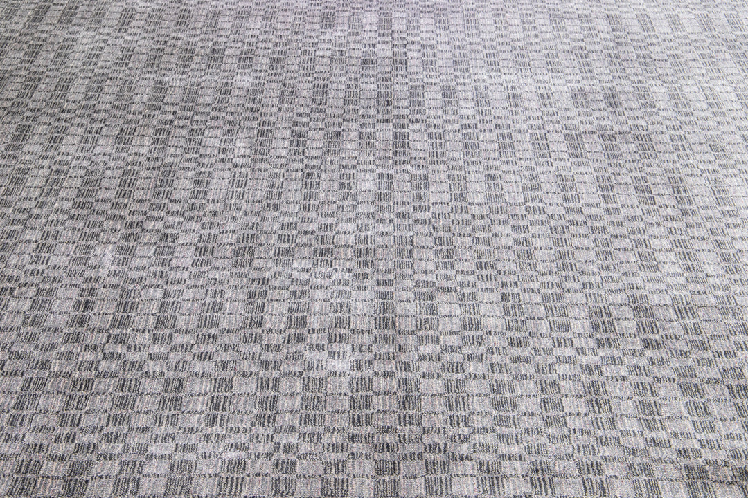 Modern Wool and Silk Rug 9 X 12