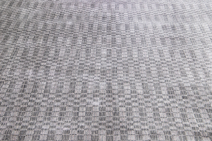 Modern Wool and Silk Rug 9 X 12