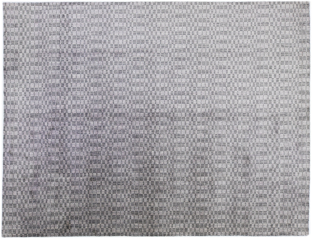 Modern Wool and Silk Rug 9 X 12