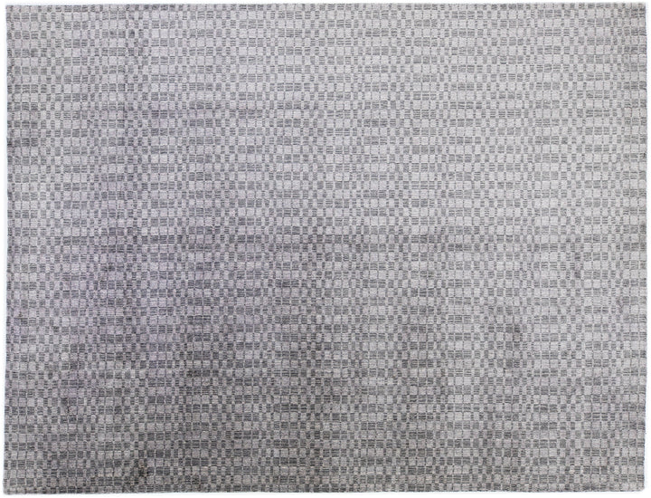 Modern Wool and Silk Rug 9 X 12