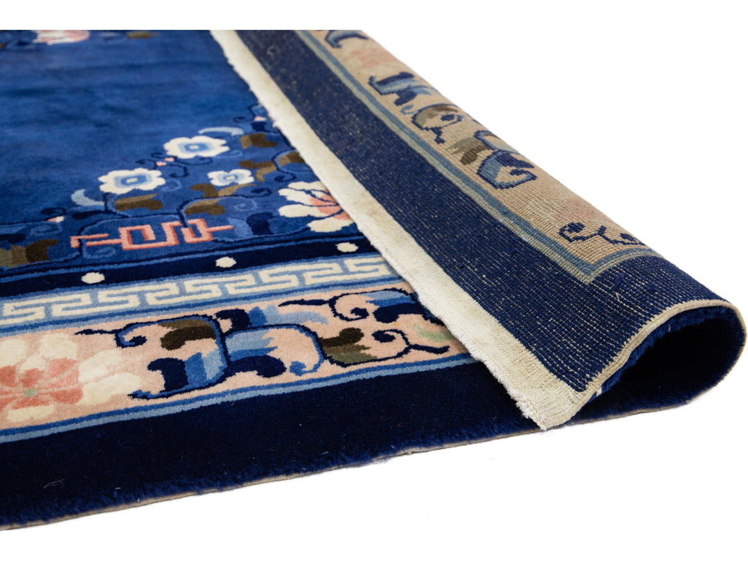 Antique Art Deco Chinese Wool Rug 7 X 7