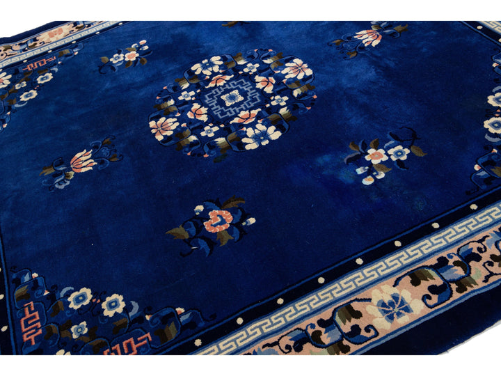 Antique Art Deco Chinese Wool Rug 7 X 7