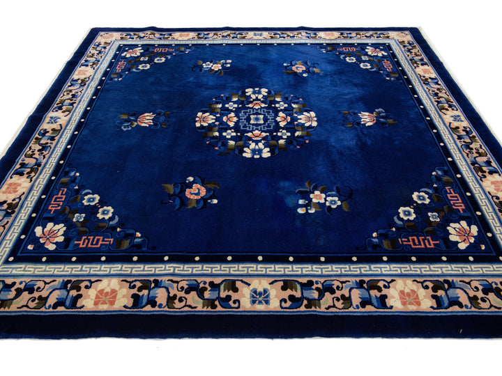 Antique Art Deco Chinese Wool Rug 7 X 7