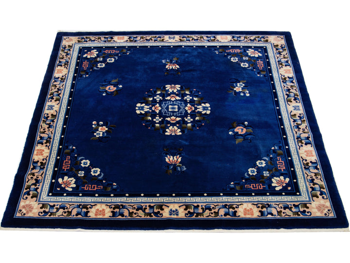 Antique Art Deco Chinese Wool Rug 7 X 7