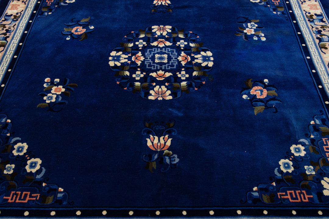 Antique Art Deco Chinese Wool Rug 7 X 7
