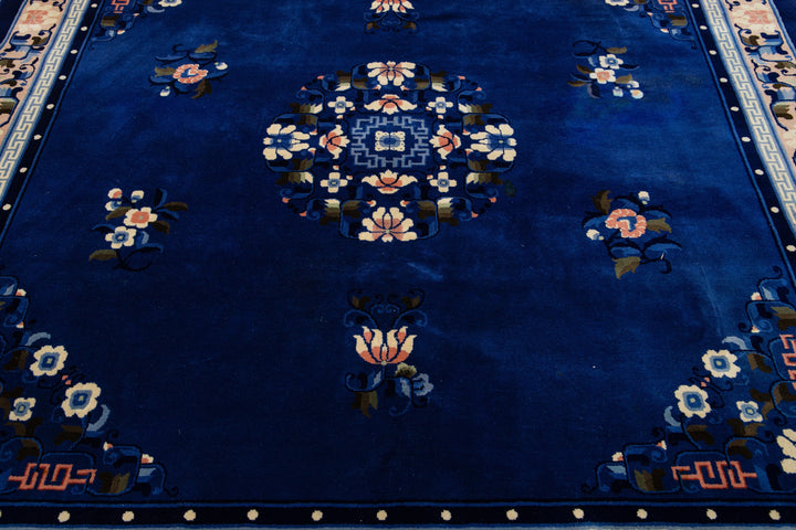 Antique Art Deco Chinese Wool Rug 7 X 7