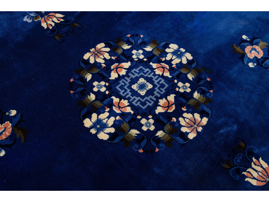 Antique Art Deco Chinese Wool Rug 7 X 7
