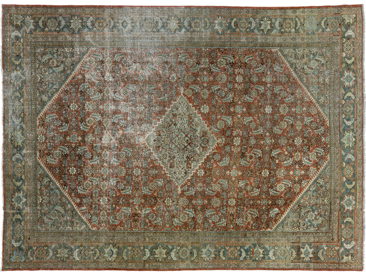 Antique Mahal Wool Rug 9 X 12