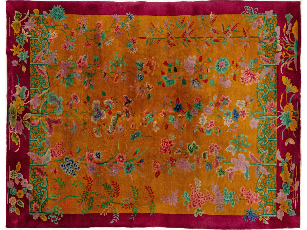 Antique Art Deco Chinese Rug 9 X 12