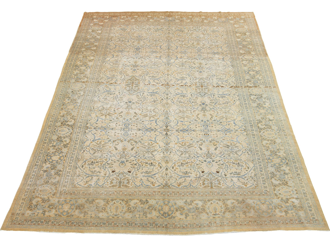 Antique Persian Tabriz Wool Rug 11 X 18