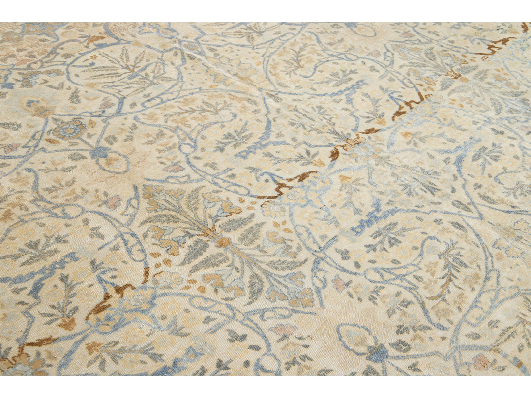 Antique Persian Tabriz Wool Rug 11 X 18