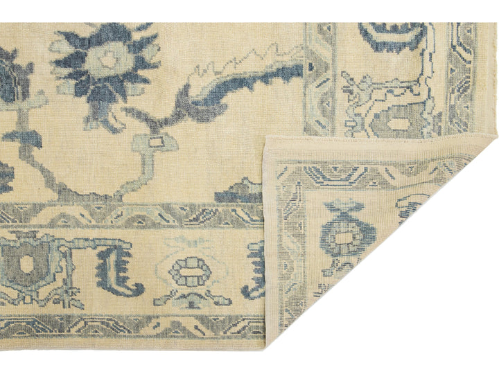 Modern Oushak Wool Rug 9 X 13