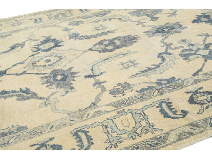 Modern Oushak Wool Rug 9 X 13