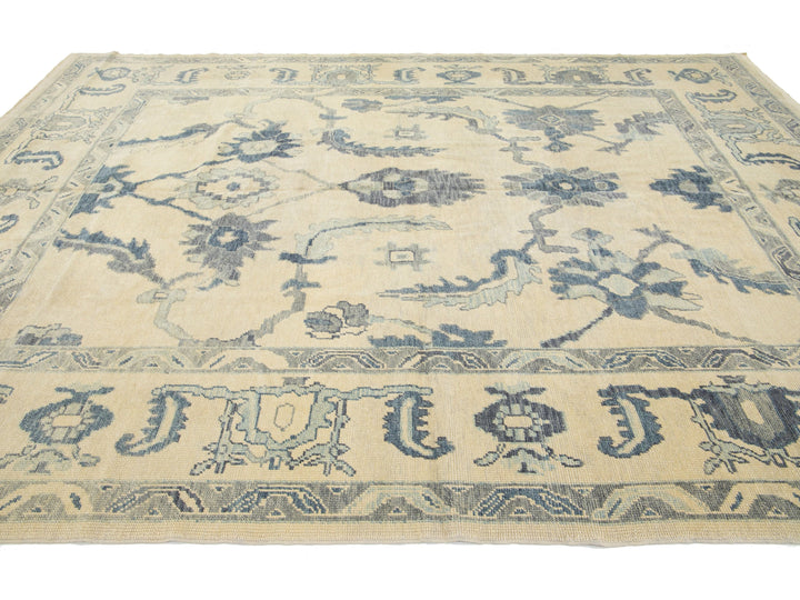 Modern Oushak Wool Rug 9 X 13