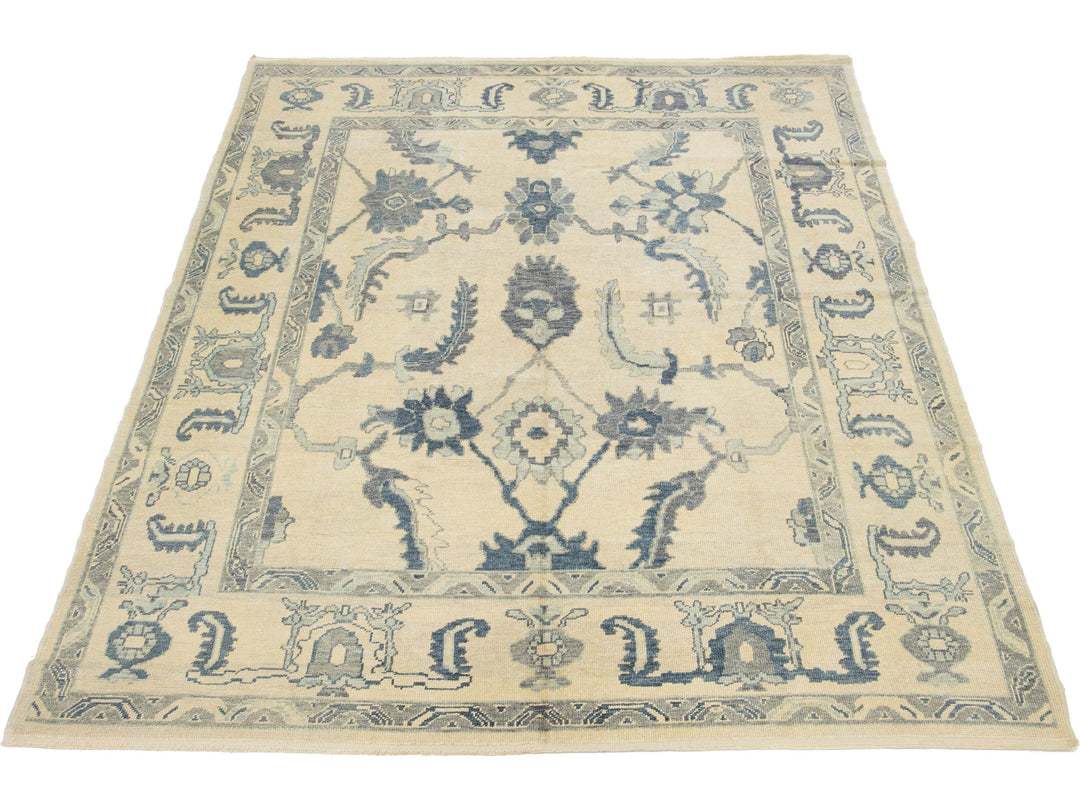 Modern Oushak Wool Rug 9 X 13