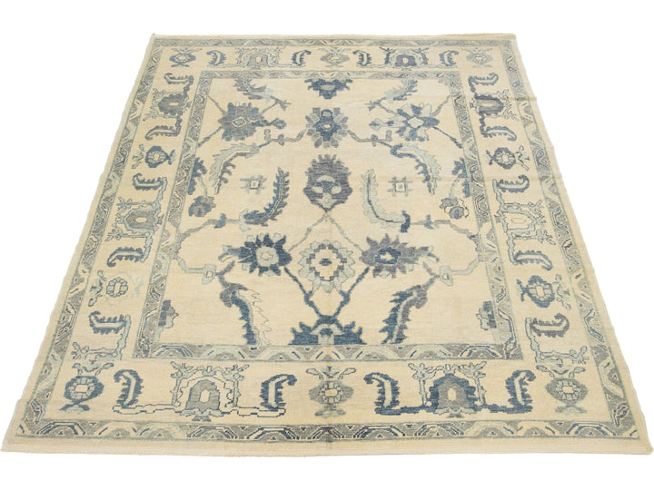 Modern Oushak Wool Rug 9 X 13