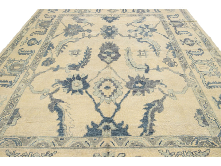 Modern Oushak Wool Rug 9 X 13
