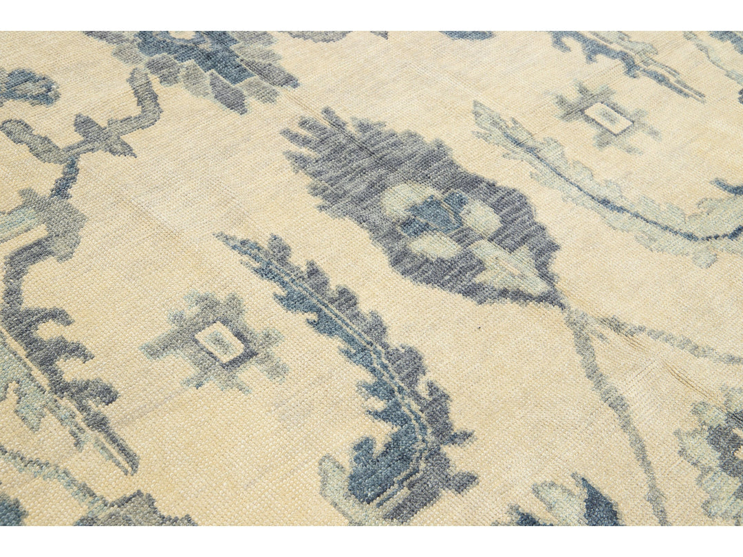 Modern Oushak Wool Rug 9 X 13
