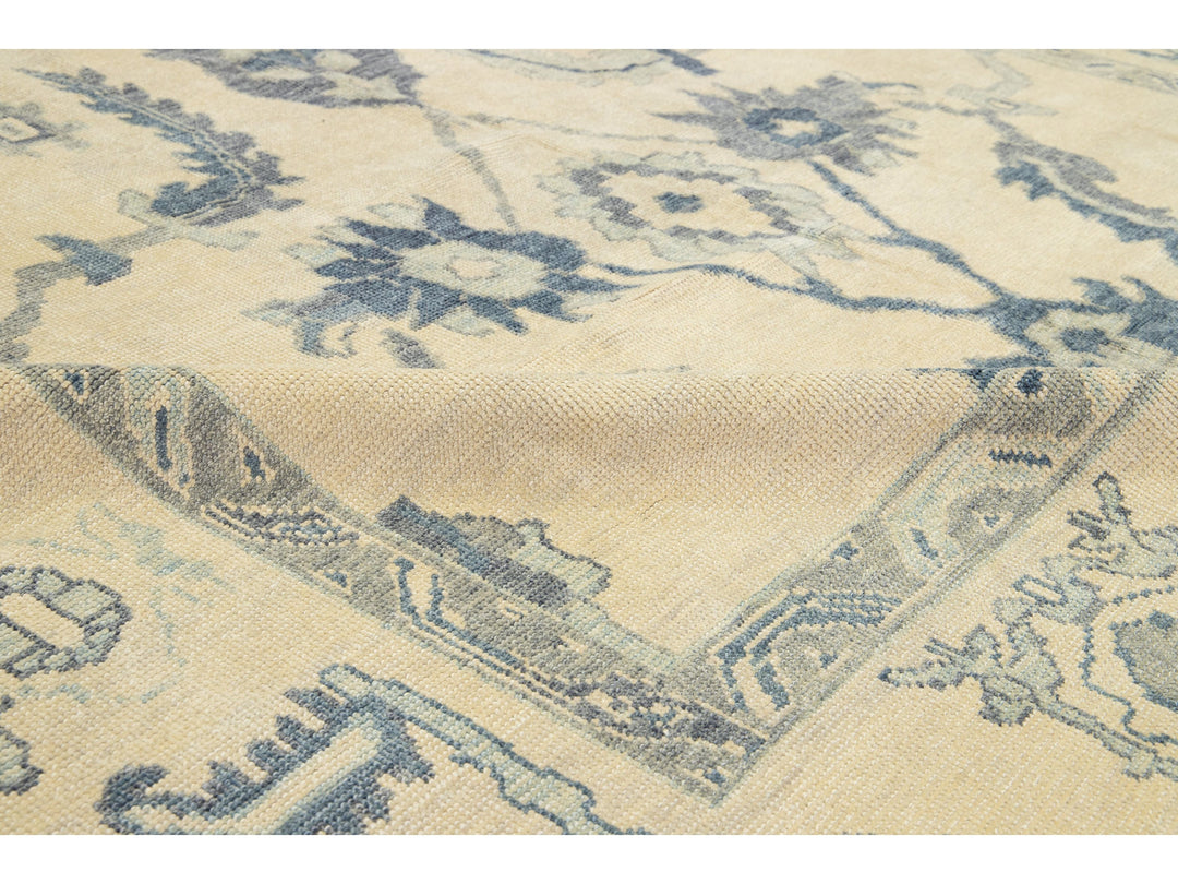 Modern Oushak Wool Rug 9 X 13