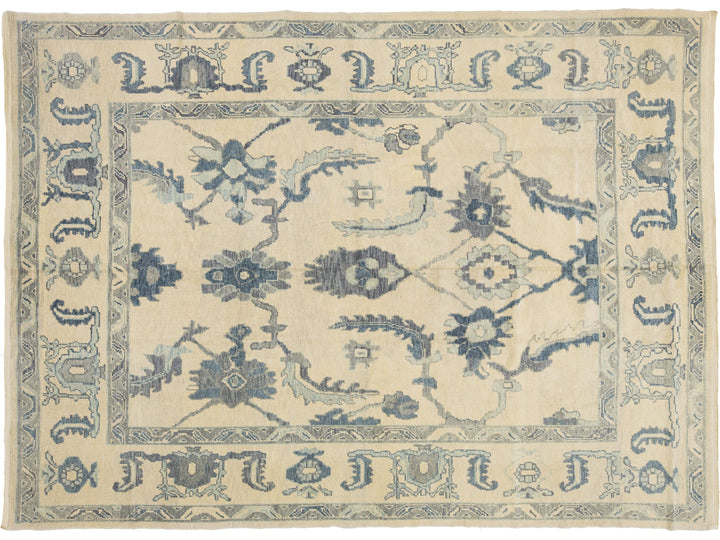 Modern Oushak Wool Rug 9 X 13