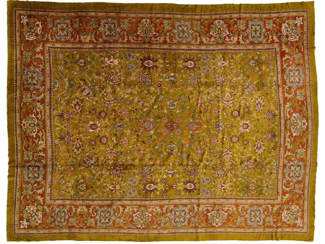 Antique Persian Sultanabad Wool Rug 13 X 17