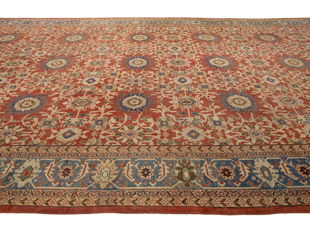 Antique Persian Sultanabad Wool Rug 14 X 22
