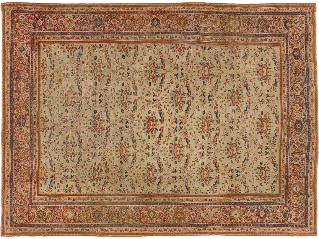 Antique Persian Sultanabad Wool Rug 9 X 13