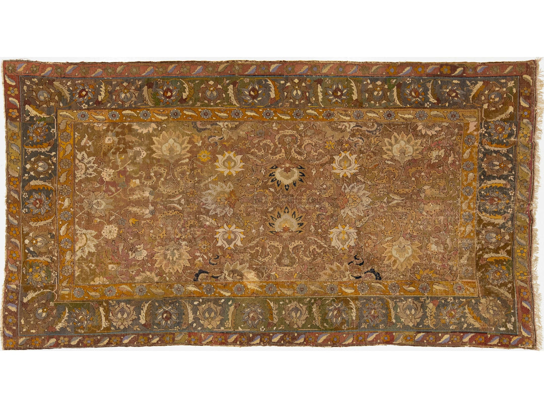 Antique Unique Persian Isfahan Wool Rug 7 X 12