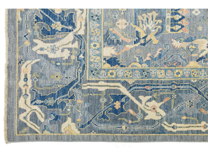 Modern Oushak Wool Rug 12 X 15