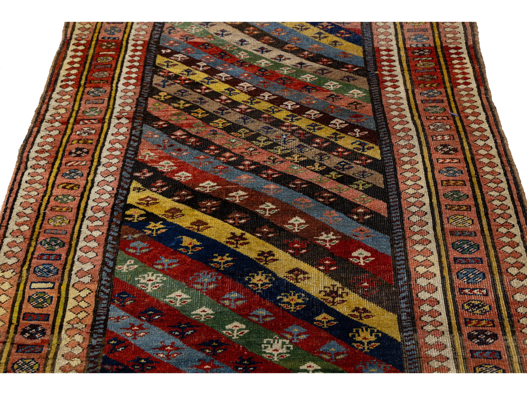 Antique Afshar Wool Runner 4 X 9
