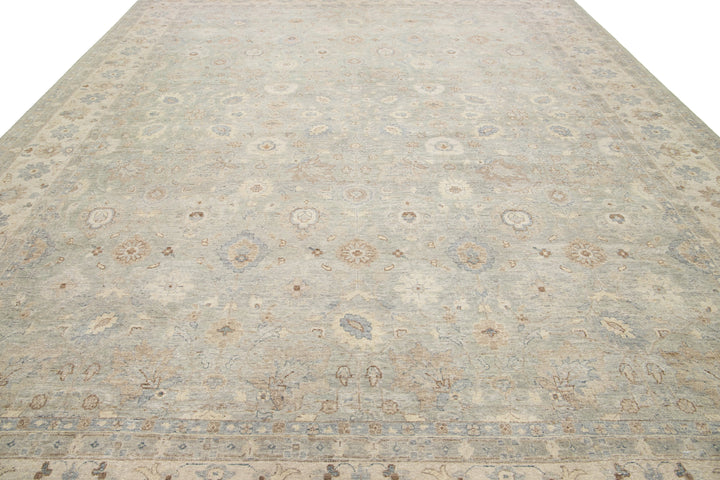 Modern Artisan Indian Wool Rug 12 X 15