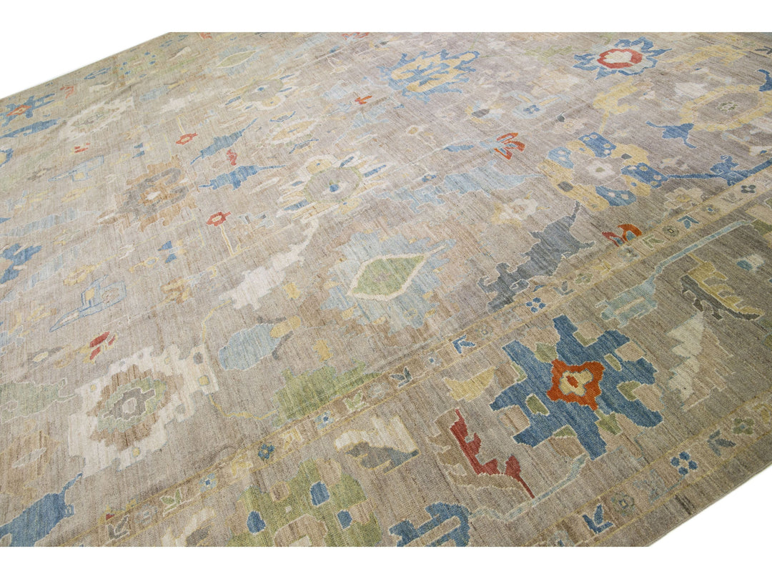 Modern Sultanabad Wool Rug 16 X 19