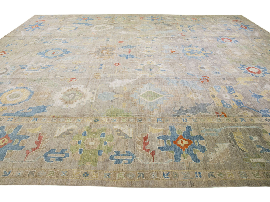 Modern Sultanabad Wool Rug 16 X 19