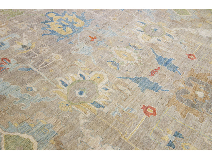 Modern Sultanabad Wool Rug 16 X 19