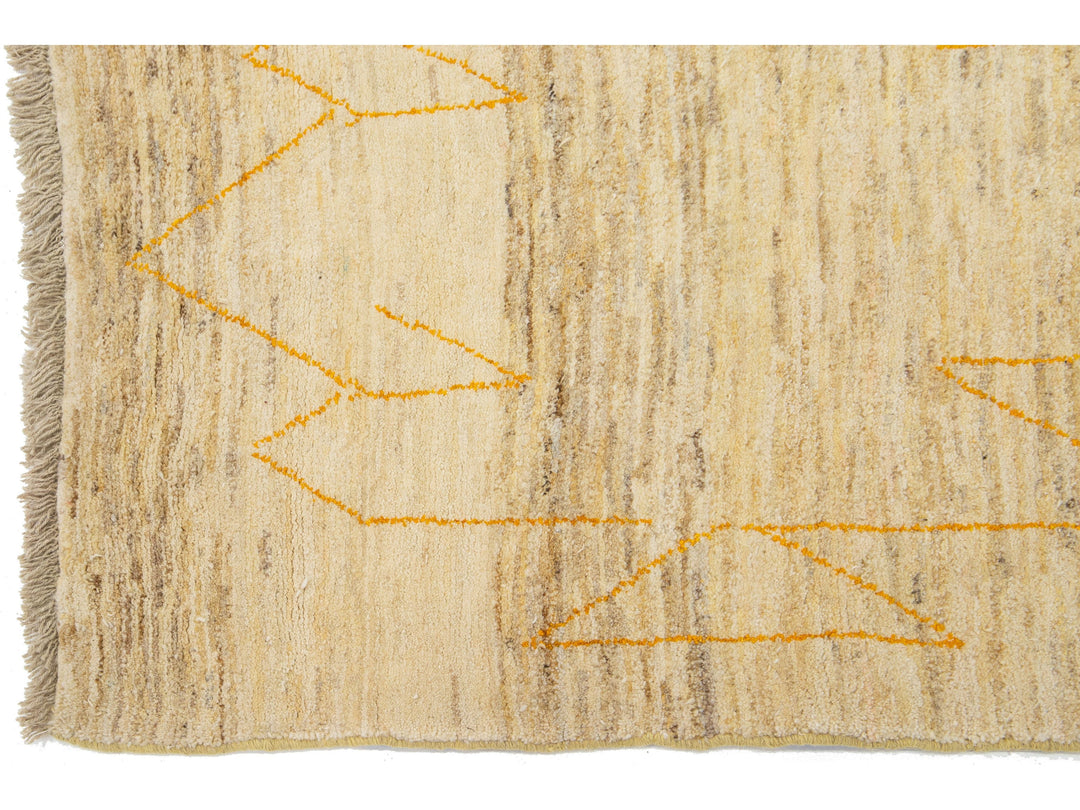Modern Turkish Oushak Wool Runner 3 X 8