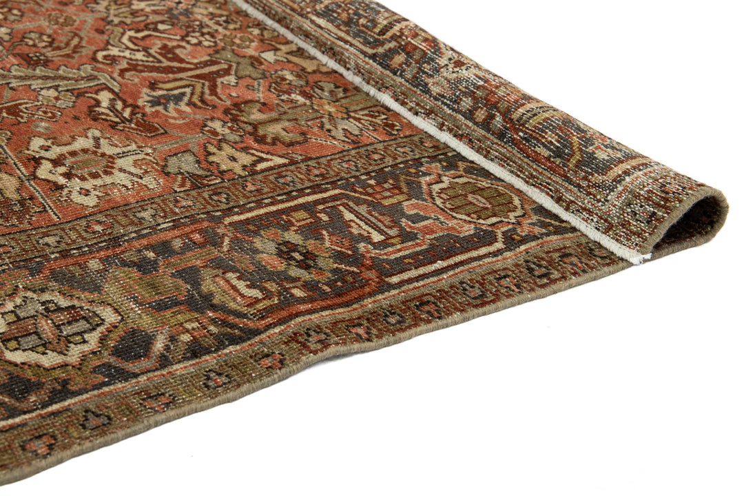 Antique Heriz Wool Rug 7 X 9