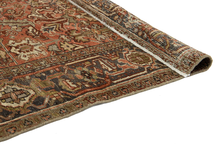 Antique Heriz Wool Rug 7 X 9