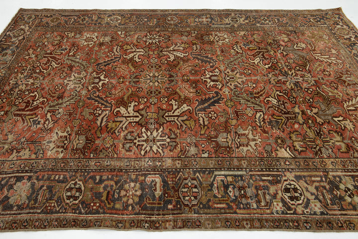 Antique Heriz Wool Rug 7 X 9