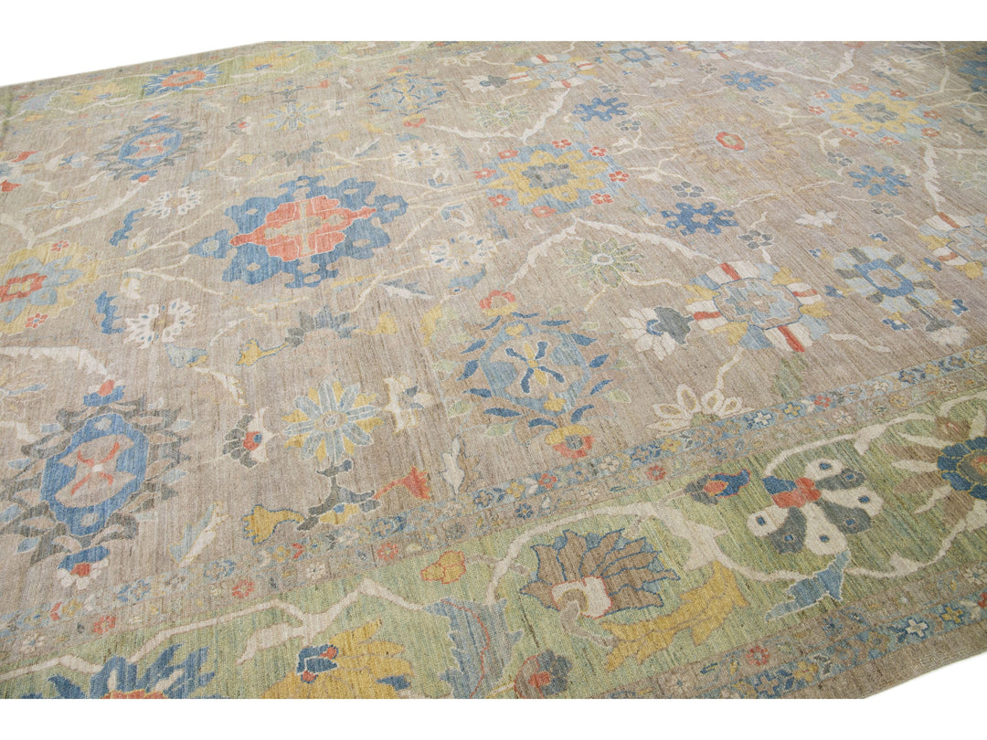 Modern Sultanabad Wool Rug 14 X 26