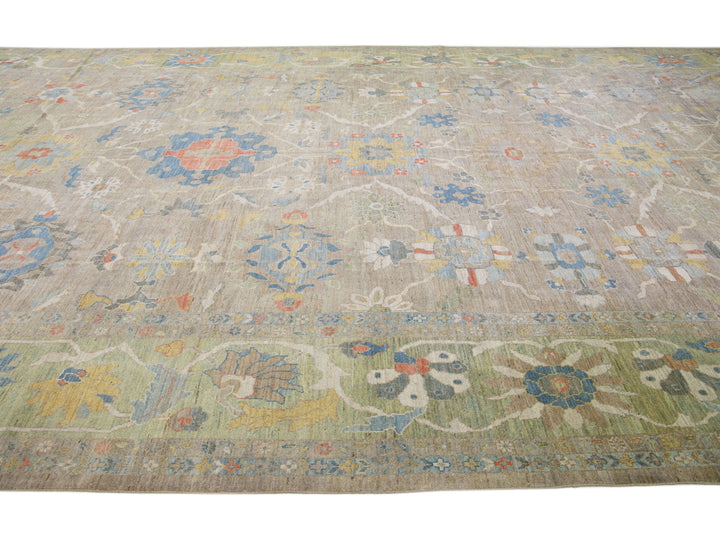 Modern Sultanabad Wool Rug 14 X 26